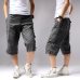 Summer 2019 Long Length Cargo Shorts Men Knee Pocket Casual Cotton Elastic Waist Bermudas Male Military Style Capri Breeche Army