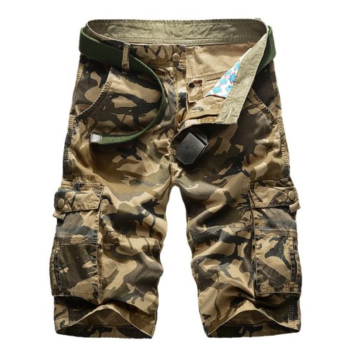 Summer Mens Camo Cargo Shorts Cotton Military Camouflage Male Jogger Board Shorts Fashion Breathable Cotton Business Short DA022