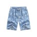 Summer Print Swiming Shorts Men Drawstring Casual Sunga Masculina Loose Quick Dry Board Shorts Elastic Waist Usa Beach Shorts