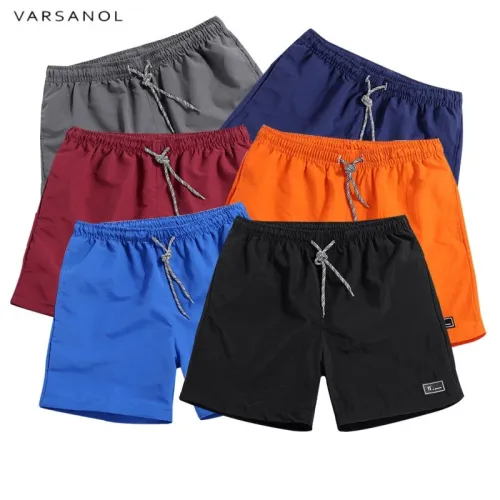 Varsanol Men's Shorts New 2018 Polyester Shorts For Men Summer Solid Breathable Elastic Waist Casual Man Shorts Male 11colors