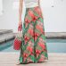 2018 Women's Summer Casual Retro Print Bohemian Wide Leg Pants High Waist Wide Legs Trousers Skirts Mopping Beach Holiday Pants