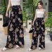 2018 Women's Summer Casual Retro Print Bohemian Wide Leg Pants High Waist Wide Legs Trousers Skirts Mopping Beach Holiday Pants