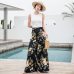 2018 Women's Summer Casual Retro Print Bohemian Wide Leg Pants High Waist Wide Legs Trousers Skirts Mopping Beach Holiday Pants