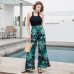 2018 Women's Summer Casual Retro Print Bohemian Wide Leg Pants High Waist Wide Legs Trousers Skirts Mopping Beach Holiday Pants