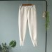 2018 spring new carrot pants elastic waist good quality suede big pocket carrot pants feet pace casual pants Embossed trousers