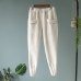 2018 spring new carrot pants elastic waist good quality suede big pocket carrot pants feet pace casual pants Embossed trousers