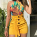 2019 Summer Short P Women High-waist Buttons Short Pants Beach Pants Sexy Streetwear Bodycon Short White Pants Plus Size 5XL