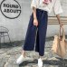 2019 Women Casual Loose Wide Leg Pant Womens Elegant Fashion Preppy Style Trousers Female Pure Color Females New Palazzo Pants