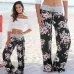 Aproms Yellow Color Blocked Wide Leg Pants Women Summer 2019 Streetwear High Waist Pants Elastic Casual Drawstring Long Trousers