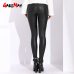 Autumn Women's Leather Pants Women Female Winter High Waisted Pants Leather Trousers Women PU Skinny Stretch Pencil Pantalons