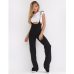 BOOFEENAA Black High Waist Wide Leg Pants Casual Lace Up Overalls Women Pant 2019 Summer Fashion Flare Trousers C34-AA27