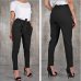 BornToGirl Casual Slim Chiffon Thin Pants For Women High Waist Black Khaki Green Pants