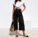 Casual Cotton Linen women high waist wide leg pants New summer fall office band loose palazzo trousers female flared harem pant