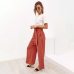 Casual Cotton Linen women high waist wide leg pants New summer fall office band loose palazzo trousers female flared harem pant