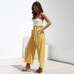 Casual Cotton Linen women high waist wide leg pants New summer fall office band loose palazzo trousers female flared harem pant