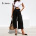 Casual Cotton Linen women high waist wide leg pants New summer fall office band loose palazzo trousers female flared harem pant