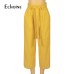 Casual Cotton Linen women high waist wide leg pants New summer fall office band loose palazzo trousers female flared harem pant