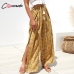 Conmoto Casual High Waist Wide Leg Pants Women 2019 Summer Beach Split Trousers Female Holiday Vintage Floral Prints Capris