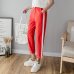 Cotton Linen Ankle Length Pants Women's Spring Summer Casual Trousers Pencil Casual Pants Striped Women's Trousers Green Pink