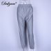 Dulzura flash reflective jogger pants 2018 autumn winter women casual gray solid streetwear trousers