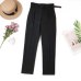 Elegant Sashes Women's Pants 2018 Autumn Winter Solid High Waist Pockets Harem Pants Harajuku Fitness Office Lady Trousers Femme