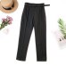 Elegant Sashes Women's Pants 2018 Autumn Winter Solid High Waist Pockets Harem Pants Harajuku Fitness Office Lady Trousers Femme