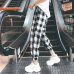 Fashion Black White Plaid Harem Pants Women Autumn Casual Pants Clothes Loose Drawstring Pants Clothing