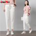 Garemay Cotton Linen Pants for Women Trousers Loose Casual Solid Color Women Harem Pants Plus Size Capri Women's Summer