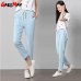 Garemay Cotton Linen Pants for Women Trousers Loose Casual Solid Color Women Harem Pants Plus Size Capri Women's Summer