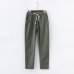 Garemay Cotton Linen Pants for Women Trousers Loose Casual Solid Color Women Harem Pants Plus Size Capri Women's Summer