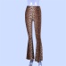 Hugcitar high waist leopard print flare leggings 2018 autumn winter women fashion sexy bodycon trousers club pants