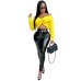 JRRY Women PU Leather Pants Button Zippers Faux PU Leather Capris High Elasticity Trousers Faux Leather Long Pants Plus Size 3XL