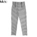 Kliou 2019 Gray White Plaid Pants Sweatpants Women Side Stripe Trousers Casual Cotton Comfortable Elastic Pants Joggers