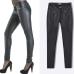 LOGAMI Faux Leather Pants Women Elastic Zipper Leather Pants Trousers 2018 Leren Broeken