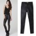 LOGAMI Faux Leather Pants Women Elastic Zipper Leather Pants Trousers 2018 Leren Broeken