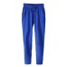 Laamei Women Casual Harem Pants Loose Trousers Women Elastic High Waist Casual Pants Office OL Pants Lady Pants Thin Summer