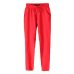 Laamei Women Casual Harem Pants Loose Trousers Women Elastic High Waist Casual Pants Office OL Pants Lady Pants Thin Summer