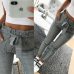 New 2019 Fashion spring Vintage gray grid casual pants women pants trousers female streetwear capris summer pants