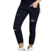 New 2019 Skinny Jeans Women Denim Pants Holes Destroyed Knee Pencil Pants Casual Trousers Black White Stretch Ripped Jeans