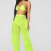 New Sexy Ruffle Women Beach Mesh Pants Sheer Wide Leg Pants Transparent See through Sea Holiday Cover Up Bikini Trouser Pantalon