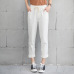 New Women Casual Harajuku Spring Autumn Big Size Long Trousers Solid Elastic Waist Cotton Linen Pants Ankle Length Haren Pants