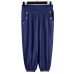 OEAK Women 5XL Plus Size Loose Pants Buttons Casual Elastic Low Waist Harem Pants Capris Female Solid Trousers Summer Pantalones