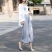 Pant Pleated chiffon wide leg pants female summer 2018 new Korean version of nine high waist loose loose mm pants