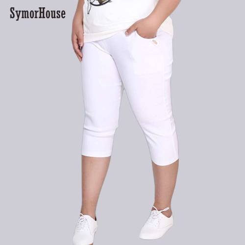 Plus Size Female Elastic Pants capris 6XL 5XL Good Quality High Waist Women Crops Super Stretch Summer Calf-length Pencil Pants