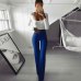 Plus Size Sexy Womens Wide Leg Flared Ladies Bodycon Solid Stretch Trousers 2019