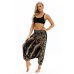 RAISEVERN Ladies Women Beach Pants Trousers Boho Gypsy Hippie Women Wide Leg Harem Peacock Feather Print Elastic Pants Trousers