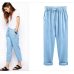 Summer Harem Pants Womens High Waist Loose Straight Nine Pants Womens Casual Trousers Large Size 6XL OL Pants Womens Slacks