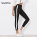 SweatyRocks Contrast Panel Side Skinny Ankle Jeans 2018 Summer Straight Leg Zipper Fly Pants Women Black Sporting Striped Pants