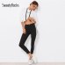 SweatyRocks Contrast Panel Side Skinny Ankle Jeans 2018 Summer Straight Leg Zipper Fly Pants Women Black Sporting Striped Pants