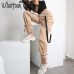 Waataak Elatic High Waist Harem Pants Women Cloth Chain Buckle Pantalon Khaki Pocket Long Casual korean pants Pencil Autumn 2018